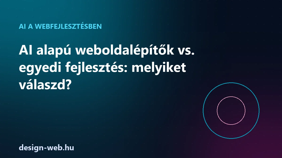 AI weboldalépítők és egyedi fejlesztés összehasonlítása — illusztráció