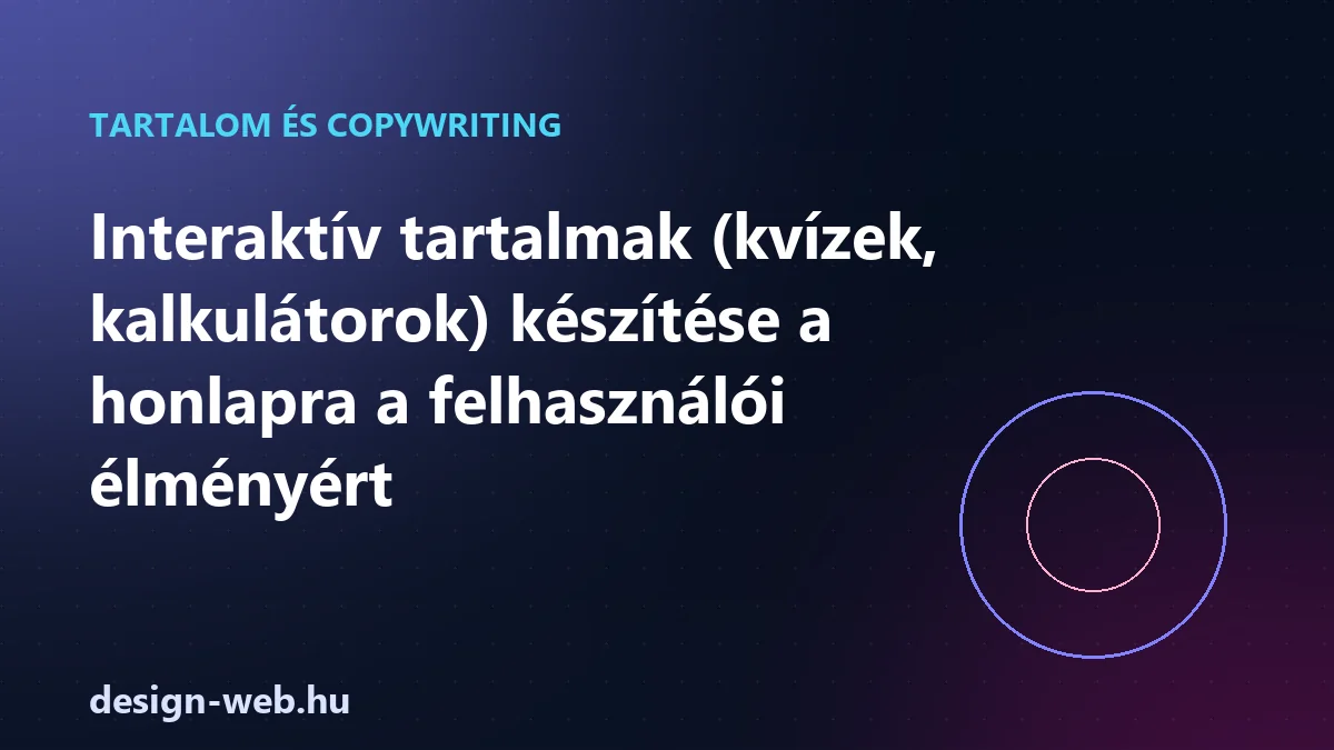 Interaktív tartalmak kvízek kalkulátorok készítése a honlapra — illusztráció