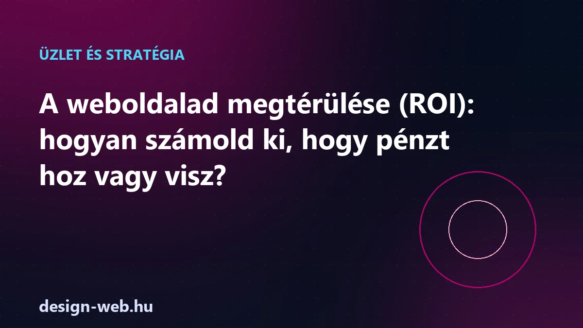 A weboldalad megtérülése ROI, hogyan számold ki hogy pénzt hoz vagy visz — illusztráció